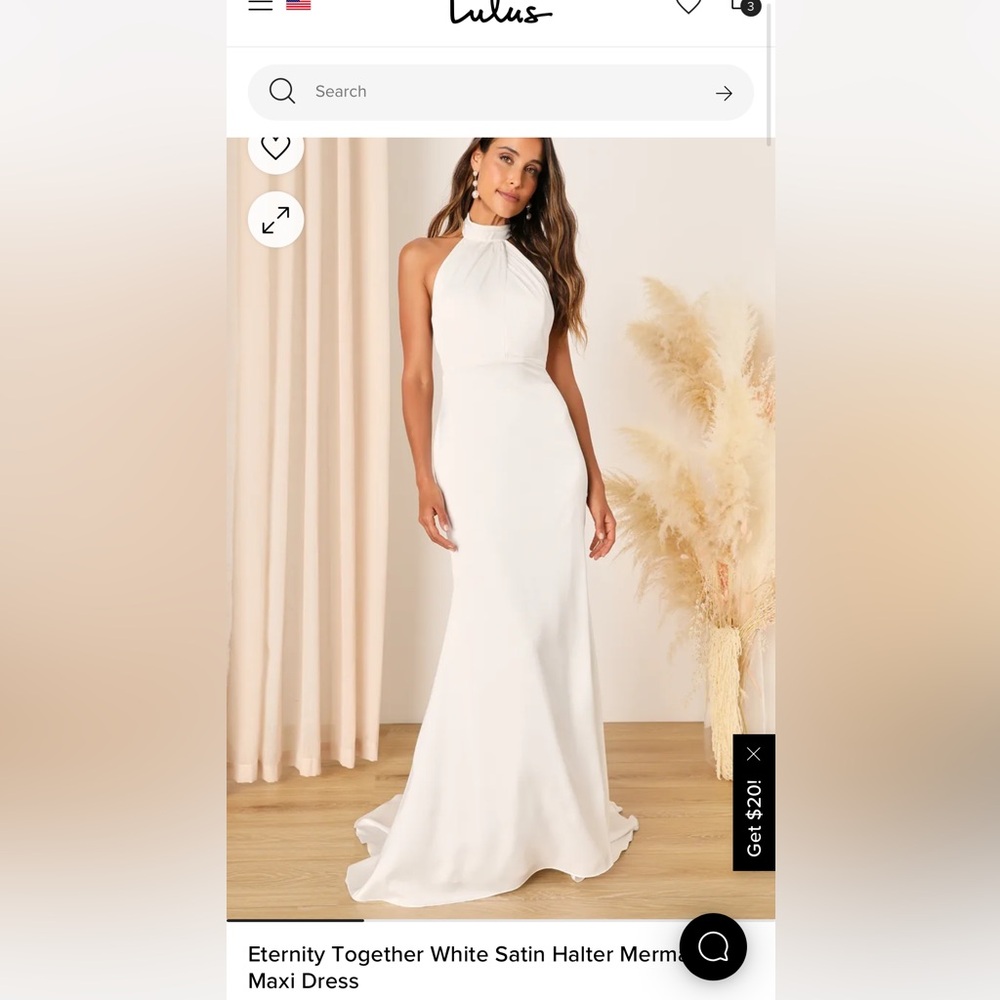 Lulus 
Eternity Together White Satin Halter Mermaid Maxi Dress